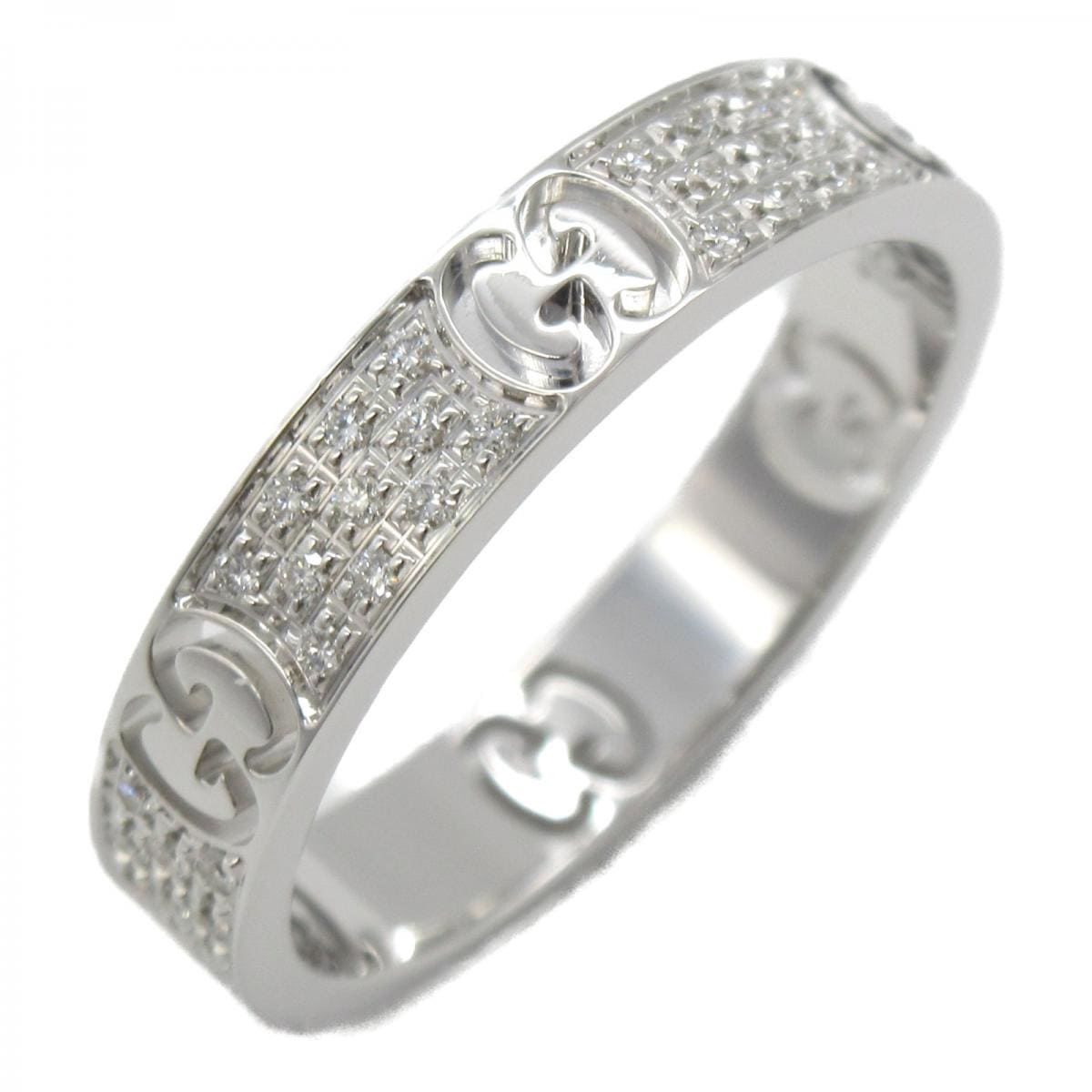 18K Double Gucci Icon Full Diamonds Ring